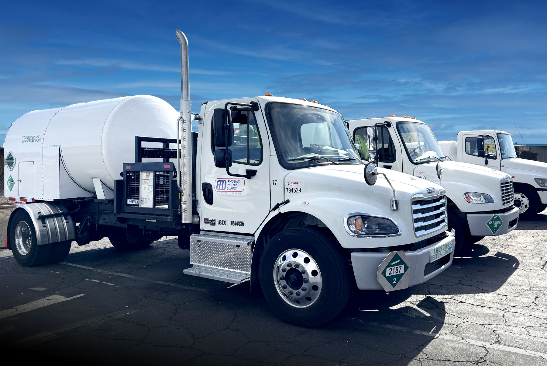Phoenix Welding Supply delivery trucks in Arizona