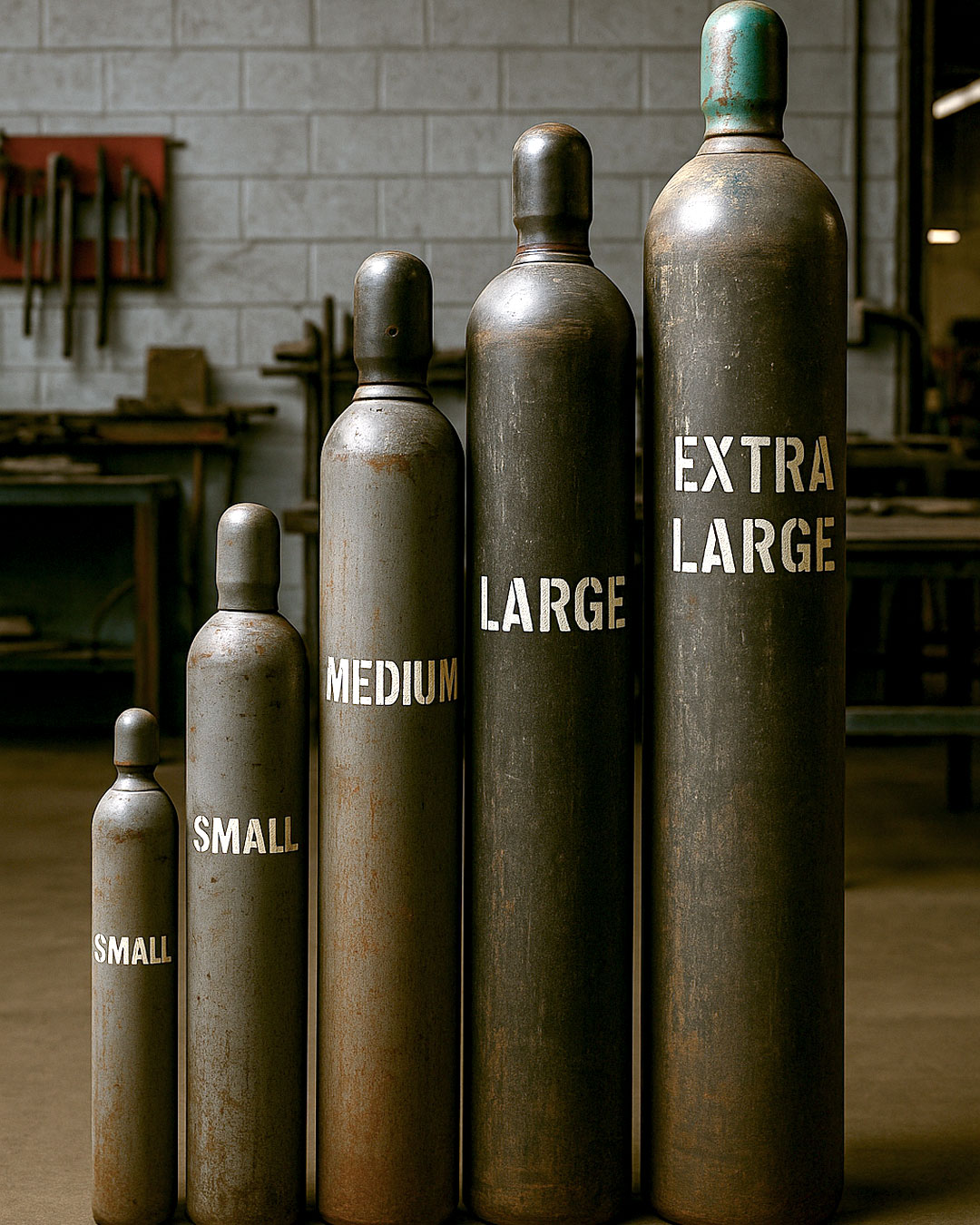 Cylinder Sizes small to large
