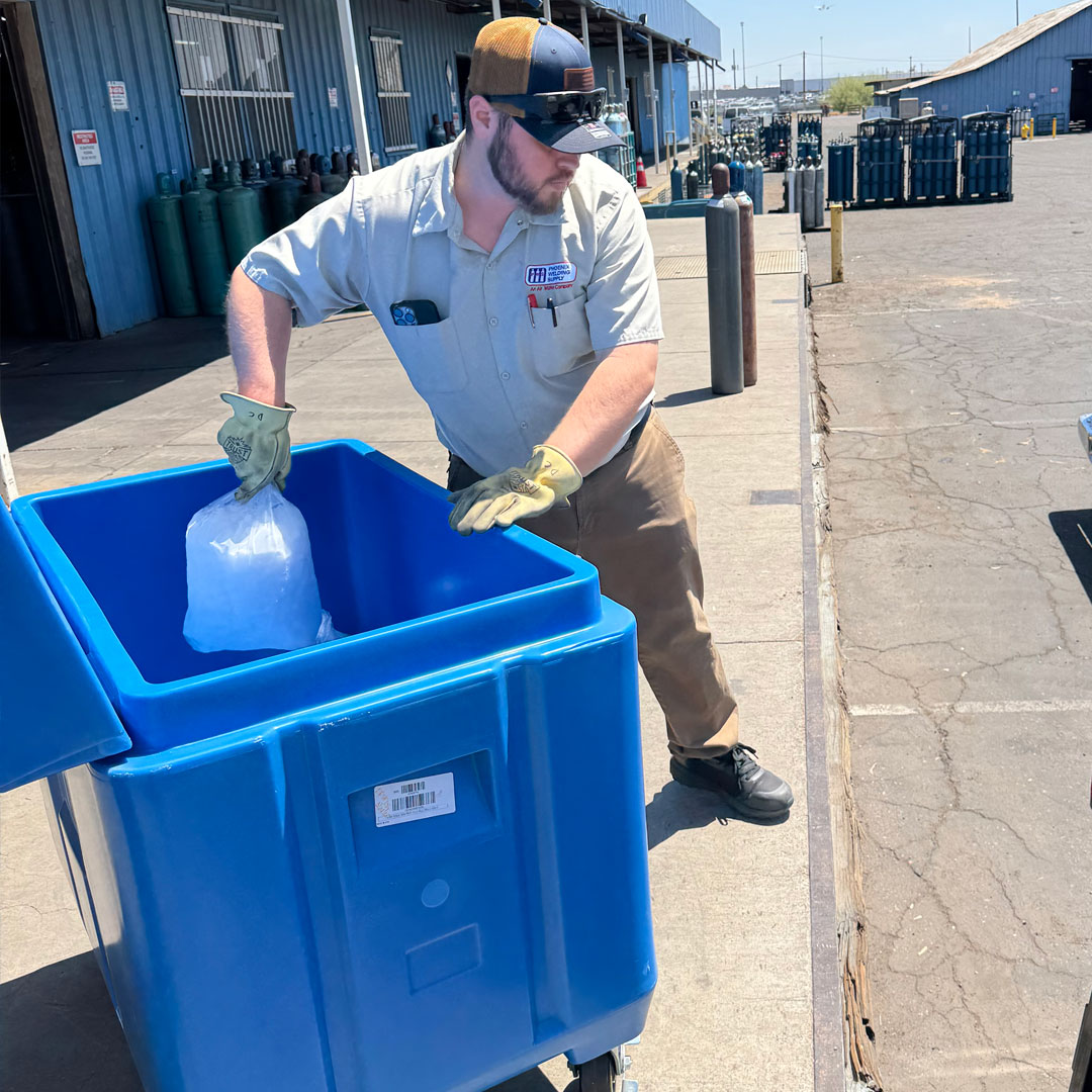 Dry ice pellets available for pickup at Phoenix Welding Supply in Phoenix Arizona